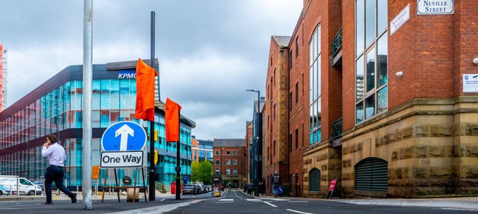 One-way system in Leeds City Centre
